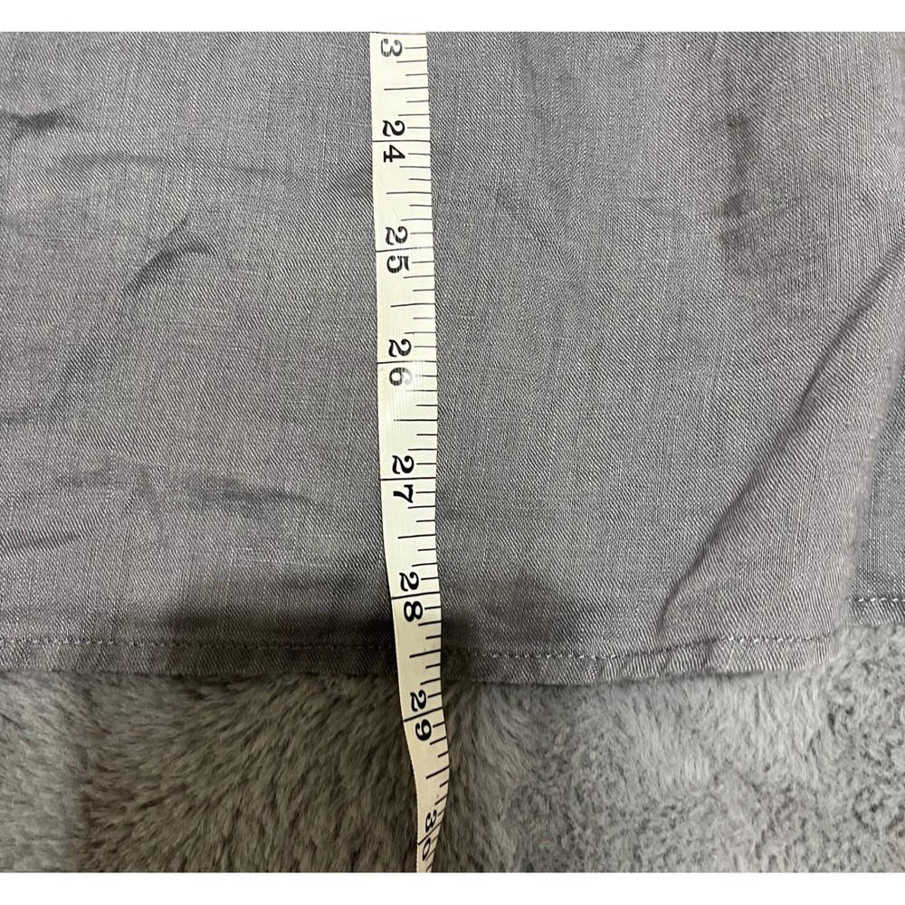 Pure Jill J. Jill Grey Linen Long Sleeve Gathered Waist Tunic Top Womens Large - Picture 5 of 6